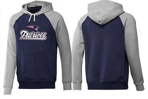 NFL Men's Nike New England Patriots Authentic Logo Pullover Hoodie - Navy/Grey